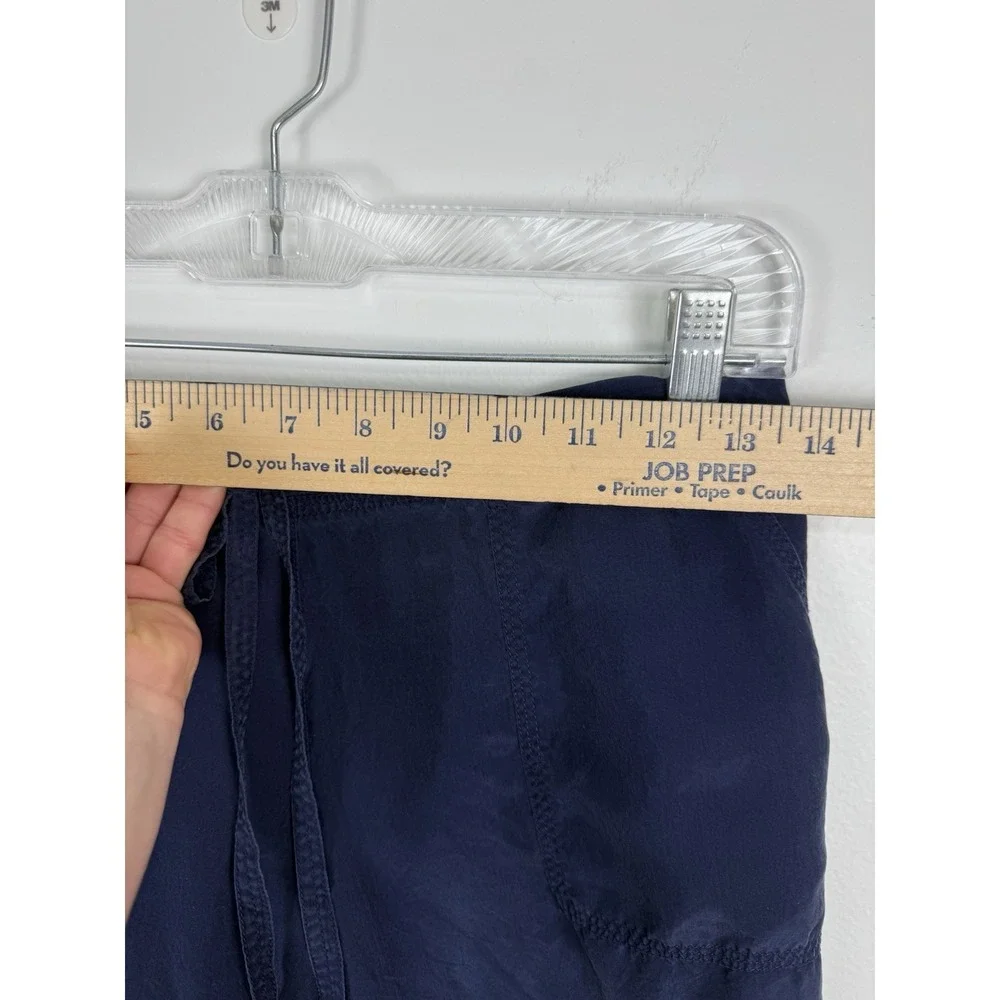 Tommy Bahama Navy Blue 100% Silk Relaxed Fit Loose Mid-rise Jogger Pants Sz XXS